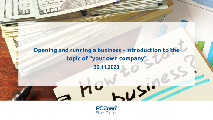 Opening and running a business – introduction to the topic of „your own company” in Poland – szkolenie online