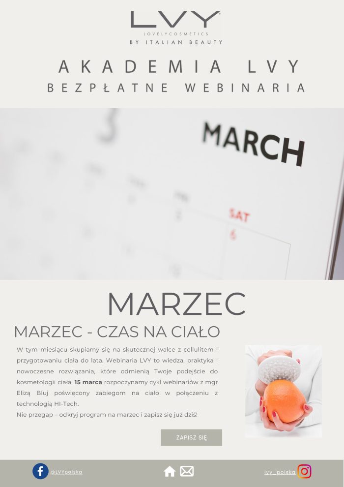 Bezpłatne webinaria – LVY Cosmetics by Italian Beauty – marzec 2025!