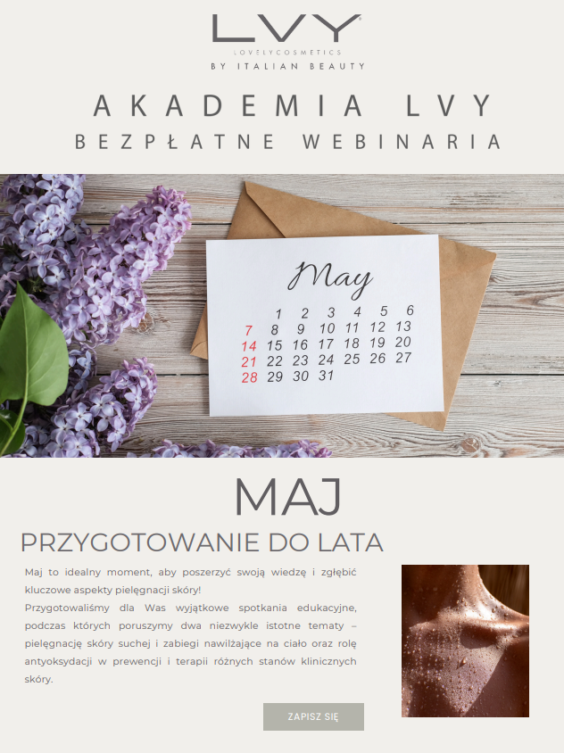 Bezpłatne webinaria – LVY Cosmetics by Italian Beauty – maj 2025!