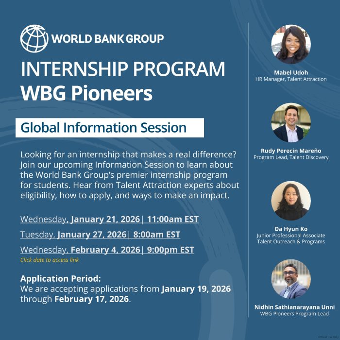 Internship Program WBG Pioneers